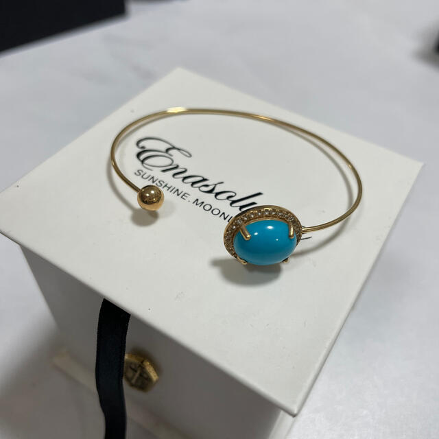 Enasoluna(エナソルーナ)のEnasoluna Stone bangle 美品　ブレスレット　ターコイズ レディースのアクセサリー(ブレスレット/バングル)の商品写真