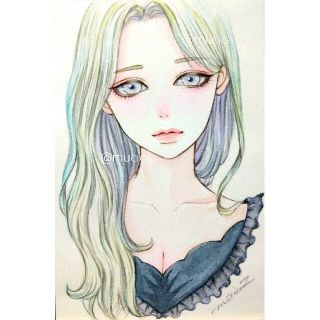 みー様専用　手描きイラスト　ドローイング　水彩画(絵画/タペストリー)