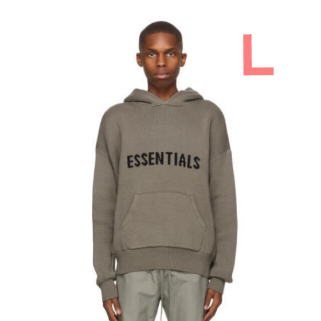 20AW Essentials Knit Hoodie Taupe L