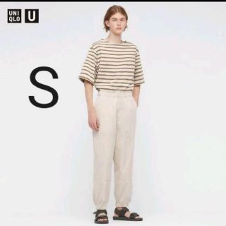 ユニクロ(UNIQLO)のUNIQLOU 2021ss ワイドフィットジョガーパンツ オフホワイト(スラックス)