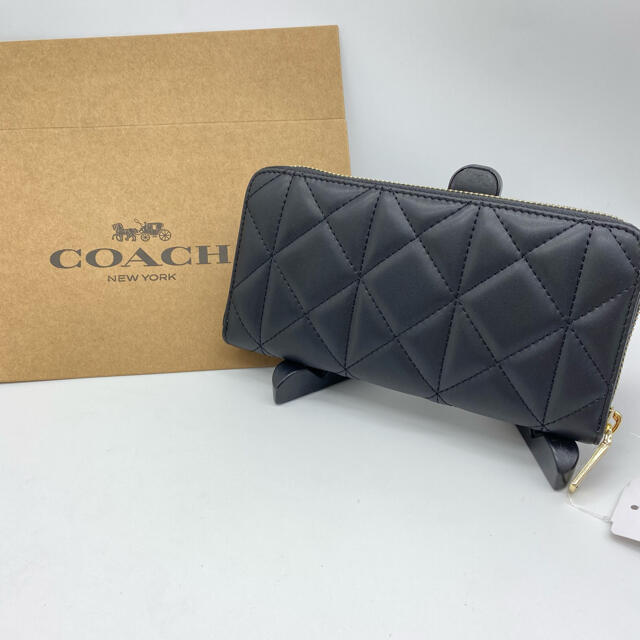 COACH(コーチ)のコーチ coach 長財布 シグネチャー ピンク ラウンドファスナー レディースのファッション小物(財布)の商品写真