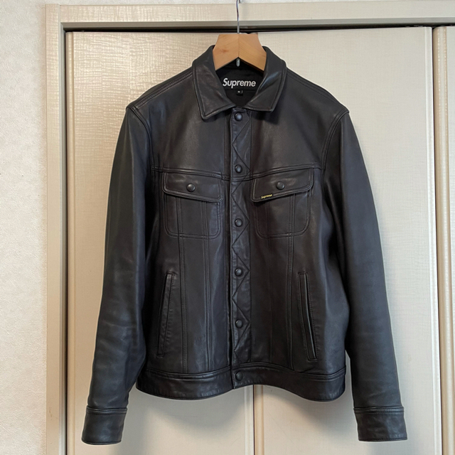 mサイズ　supreme leather trucker jacket