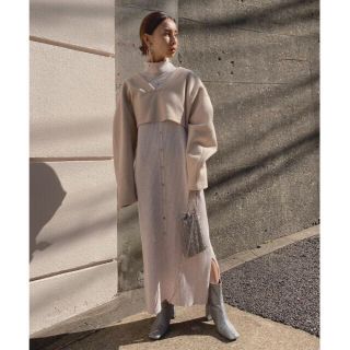 アメリヴィンテージ(Ameri VINTAGE)のAmeri LAYERED KNIT DRESS (ロングワンピース/マキシワンピース)