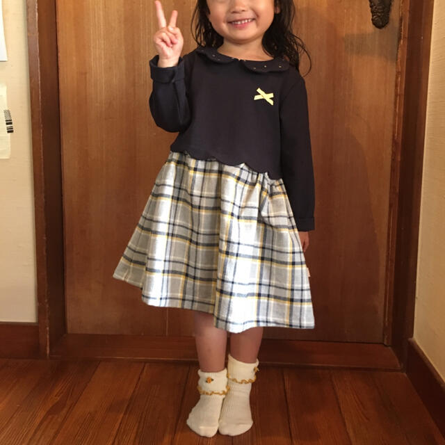 入園式ワンピース100 キッズ/ベビー/マタニティのキッズ服女の子用(90cm~)(ワンピース)の商品写真