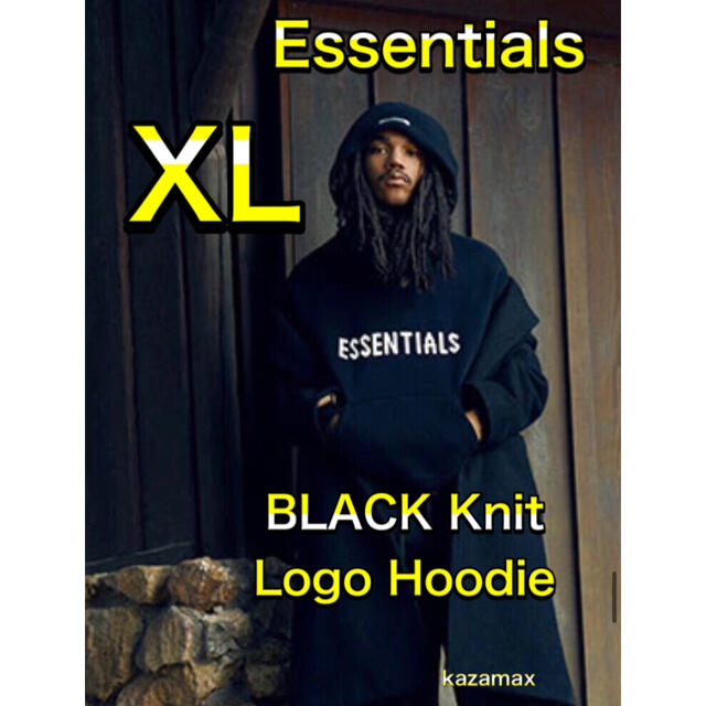 防弾少年団FOG Essentials エッセンシャルズ ニット パーカー ブラック XL