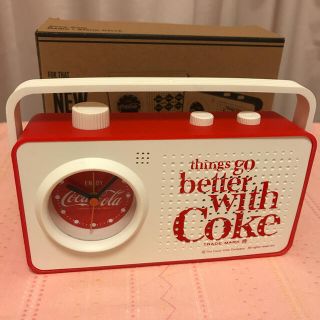 コカコーラ(コカ・コーラ)の　Coca-Cola ラジオアラームクロック　未使用(ラジオ)