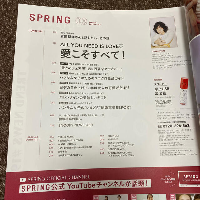 spring (スプリング) 2021年 03月号/菅田将暉 エンタメ/ホビーの雑誌(その他)の商品写真