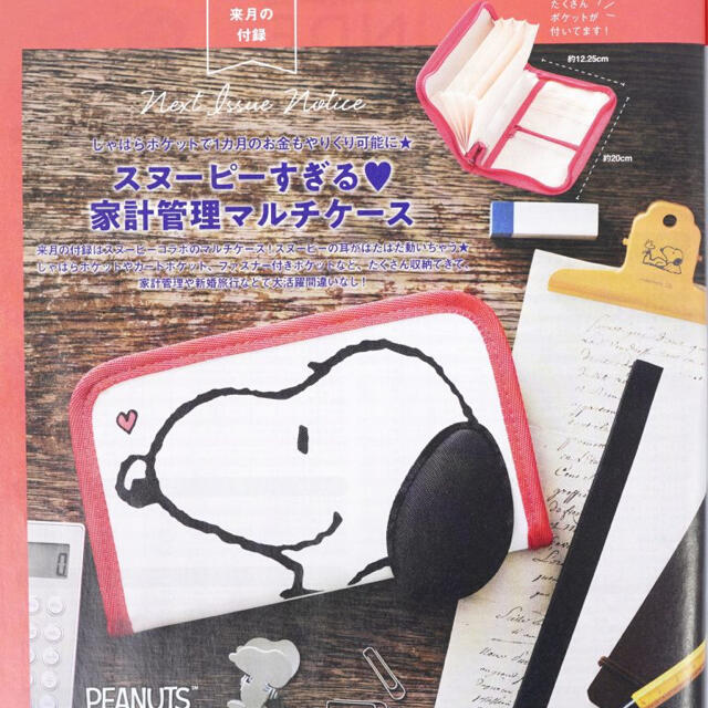 SNOOPY(スヌーピー)の【おまけ付き】ゼクシィ3月号 付録のみ スヌーピー レディースのファッション小物(ポーチ)の商品写真