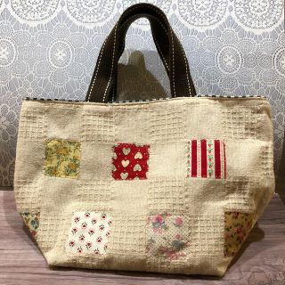 ハンドメイド☆パッチ風ミニトートバッグ 新品☆(バッグ)