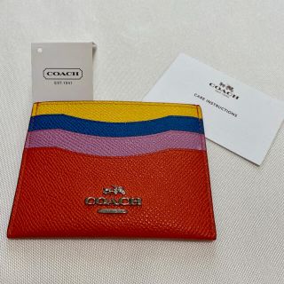 コーチ(COACH)のコーチ シルバー金具ロゴ★カードケース★カラーブロック ★パスケースカラー(名刺入れ/定期入れ)