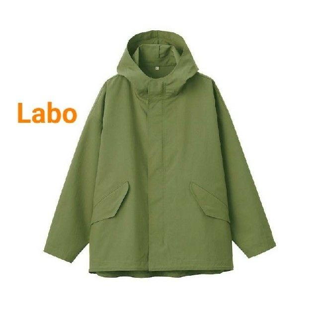 ■新品■ MUJI Labo撥水フードジャケット男女兼用／Ｓ～Ｍ／カーキグリーン