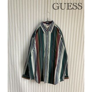 ゲス(GUESS)の古着  マルチストライプ　シャツ　ゲス　vintage used  ヴィンテージ(シャツ)