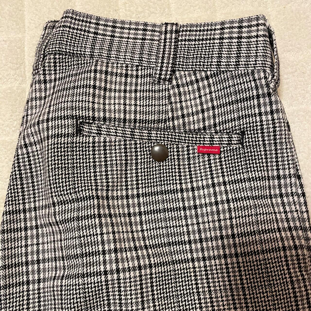 18ss supreme work pant black plaid 30メンズ