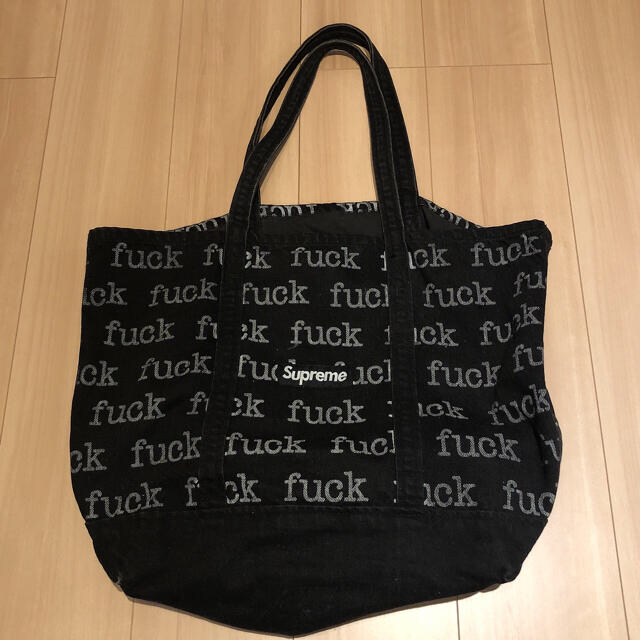 offwhiteSupreme Fuck Denim Tote Bag 黒