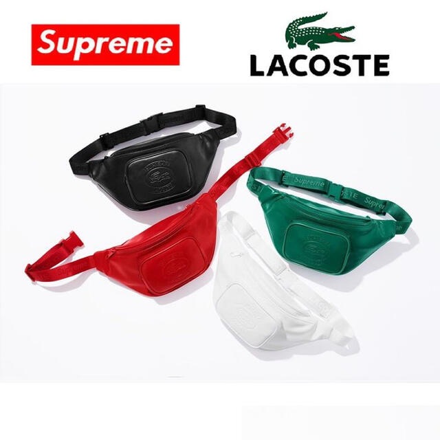 赤 SUPREME LACOATE WAIST BAG RED