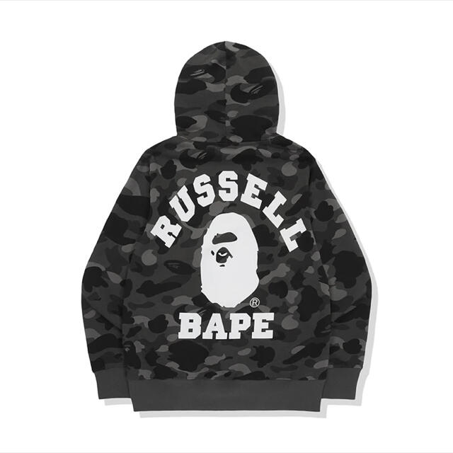 激レア2XL新品！BAPE X RUSSELL カラーカモプルオーバーパーカー