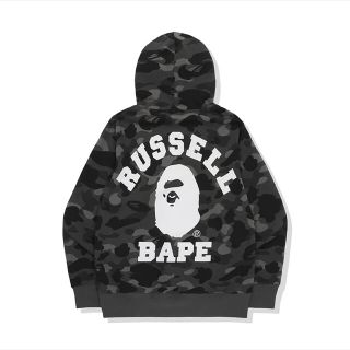 アベイシングエイプ(A BATHING APE)の激レア2XL新品！BAPE X RUSSELL カラーカモプルオーバーパーカー(パーカー)