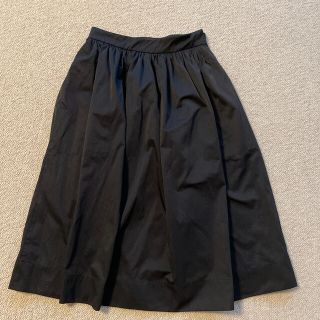 ザラ(ZARA)のZara黒コットンスカート(ひざ丈スカート)