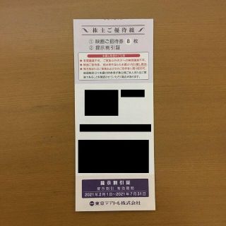 東京テアトル 株主優待 映画ご招待券8枚 + 提示割引証 1枚(その他)