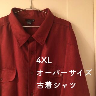 サンタモニカ(Santa Monica)の古着 超オーバーサイズ　ベロア シャツ コーデュロイ ワインレッド 4XL(シャツ)