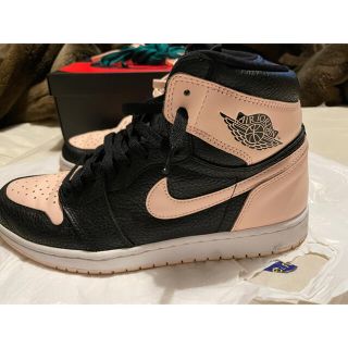 ナイキ(NIKE)のnike aj1 black pink 美品(スニーカー)