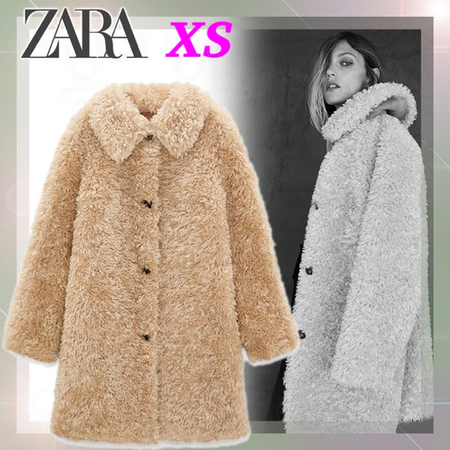 最終値下☆早い者勝☆新品☆XS☆ZARA フェイクファーコート ☆タグ付き ...