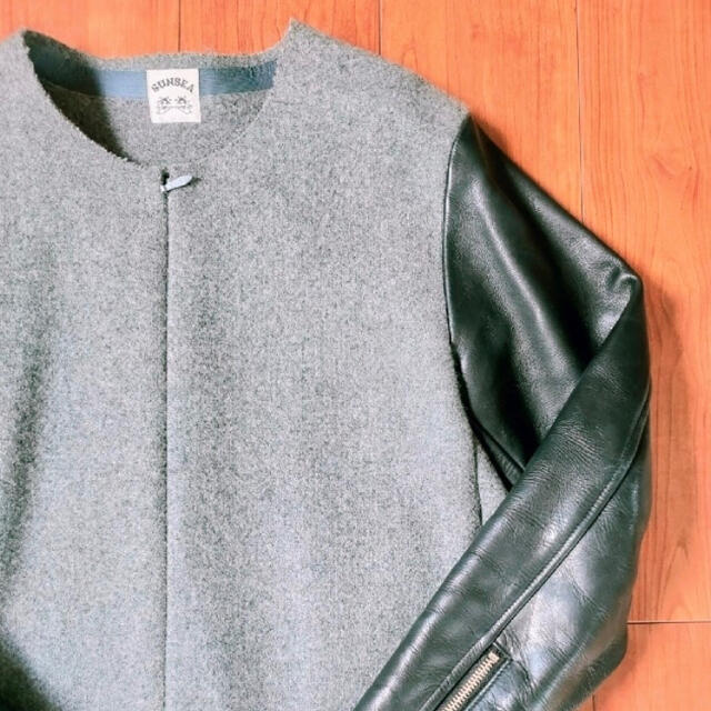 SUNSEA サンシー メルトンウール レザージャケット ライダース SUNSEA サンシー メルトンウール レザージャケット ライダース