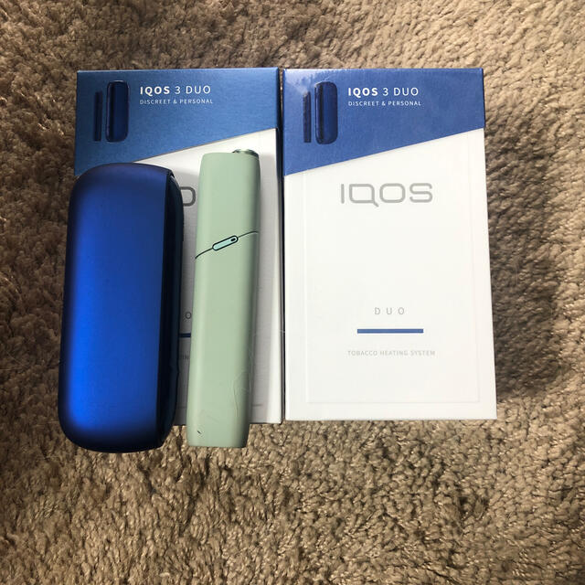 iQOS3DUO ブルー　新品未開封　製品登録未登録　チャージャーのみ箱付きファッション小物