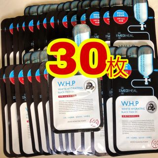 30枚WHPブラックマスク炭メディヒールmedihealメディヒルフェイスパック(パック/フェイスマスク)