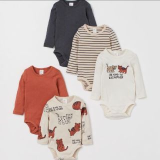 エイチアンドエム(H&M)のH&M 長袖ボディスーツ 5枚セット(ロンパース)