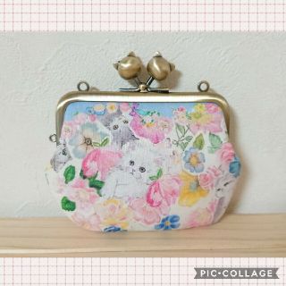 フランシュリッペ(franche lippee)のねこ玉がま口ポーチ ＊かくれねこ＊(ポーチ)