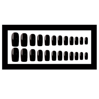 ブラックネイルチップ+接着剤 コスメ/美容のネイル(つけ爪/ネイルチップ)の商品写真