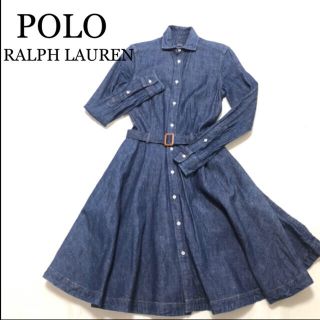 ポロラルフローレン(POLO RALPH LAUREN)のPOLO RALPH LAUREN デニム ボリュームフレアワンピース(ロングワンピース/マキシワンピース)