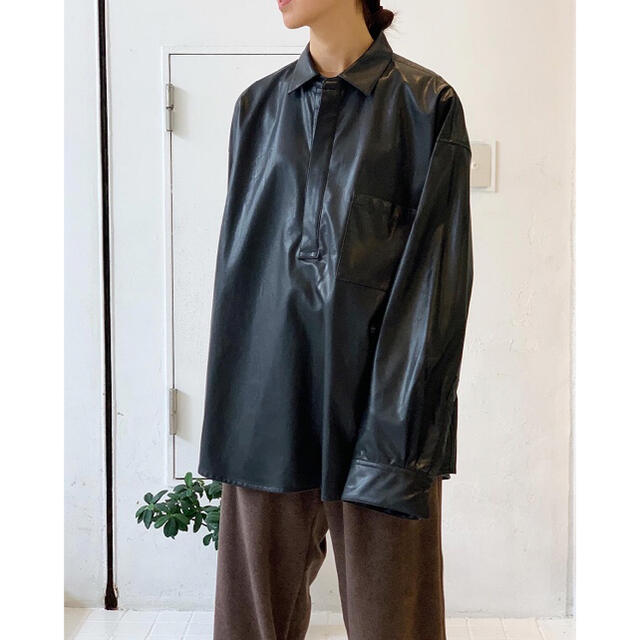 stein OVERSIZED PULLOVER SHIRT(LEATHER)