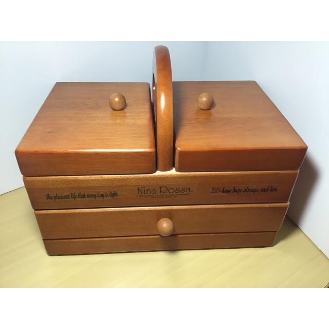 新品　木製　ミニ裁縫箱
