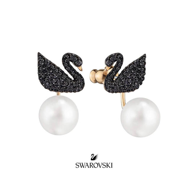 SWAROVSKI  スワロフスキー  ICONIC SWAN ジャケットピアス