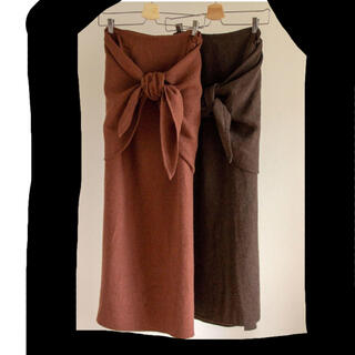スピックアンドスパン(Spick & Span)のlittlesuzue  2way Linen Wool Knot Skirt(ロングスカート)