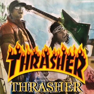 スラッシャー(THRASHER)のTHRASHERスラッシャーマガジンUS限定型抜きファイヤーロゴステッカー(その他)