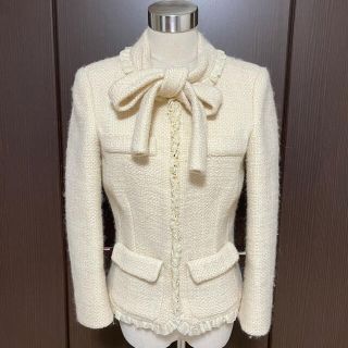 本物 美品 バレンシアガ エポレット付き フリル パイピング ジャケット 38