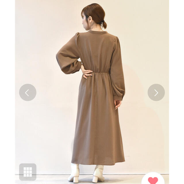 w closet(ダブルクローゼット)のw closet チャイナワンピース　茶色 レディースのワンピース(ロングワンピース/マキシワンピース)の商品写真