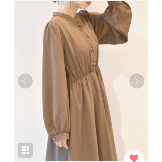 w closet(ダブルクローゼット)のw closet チャイナワンピース　茶色 レディースのワンピース(ロングワンピース/マキシワンピース)の商品写真