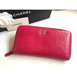 シャネル(CHANEL)のCHANEL カメリア ラウンドファスナー長財布(財布)