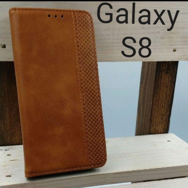 GalaxyS8手帳型高級レザーメッシュブラウンスマホケースscv36の by Fujimondボディバッグスマホ｜ラクマ