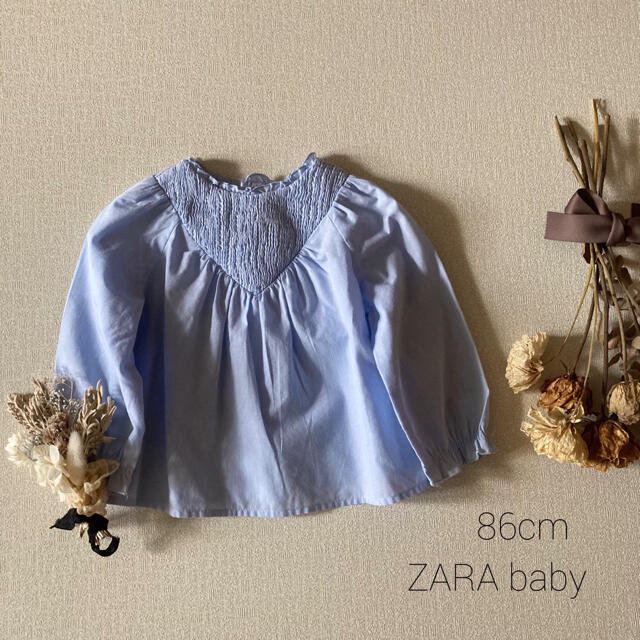 ZARA KIDS(ザラキッズ)のZARA baby ザラベビー ｜清涼感溢れるヨークブラウス✾︎*̩̩̥୨୧˖  キッズ/ベビー/マタニティのベビー服(~85cm)(シャツ/カットソー)の商品写真