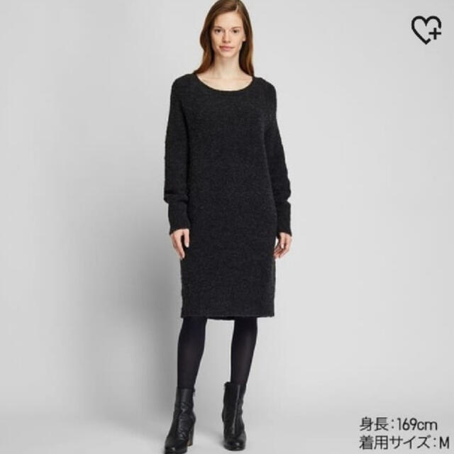 UNIQLO(ユニクロ)の新品　ユニクロ ブークレニットワンピース M レディースのワンピース(ひざ丈ワンピース)の商品写真