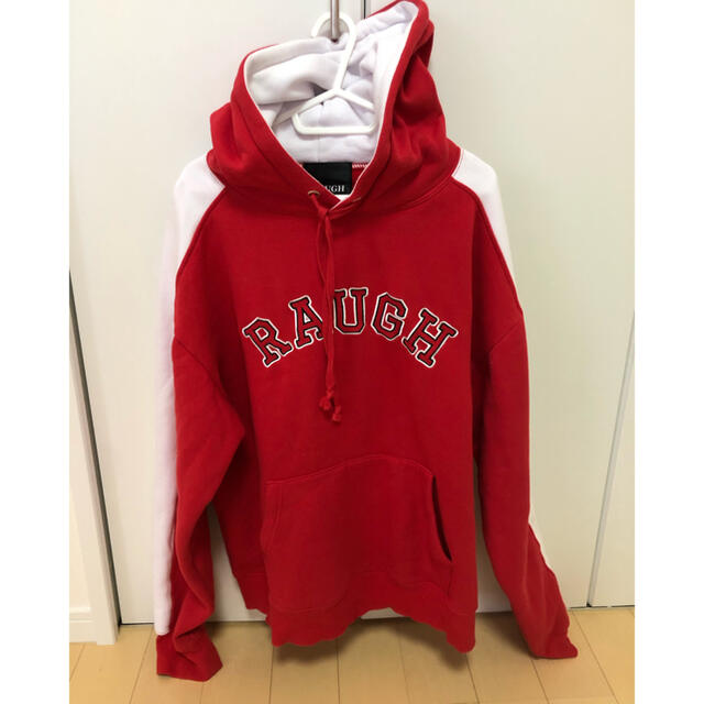 raugh logo big hoodie red メンズのトップス(パーカー)の商品写真