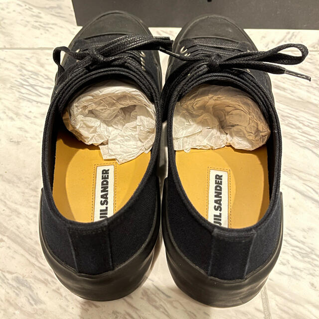 JIL SANDER ブラック キャンバス ローカット スニーカー 41 1