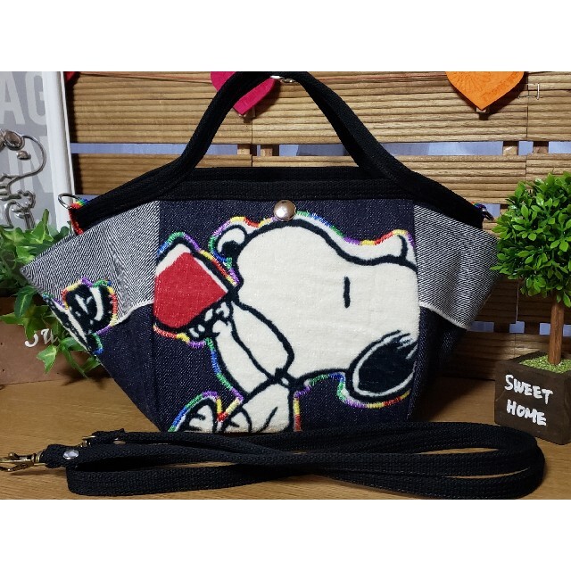 ★太っちょがま口と同じ形❣️斜め掛けトートbag★