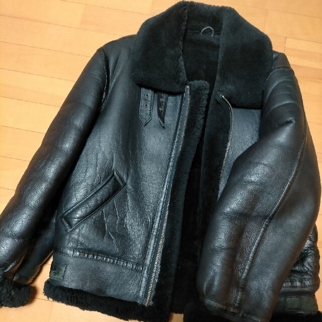 B3 シープスキン フライトジャケット 黒 ブラック ムートン - レザー