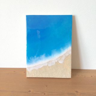 海のアートパネル(小さな海シリーズ)F4縦扇　レジンアート(アート/写真)
